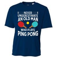 Funny Ping Pong Design Men Dad Grandpa Table Tennis Player Cooling Performance Crew T-Shirt