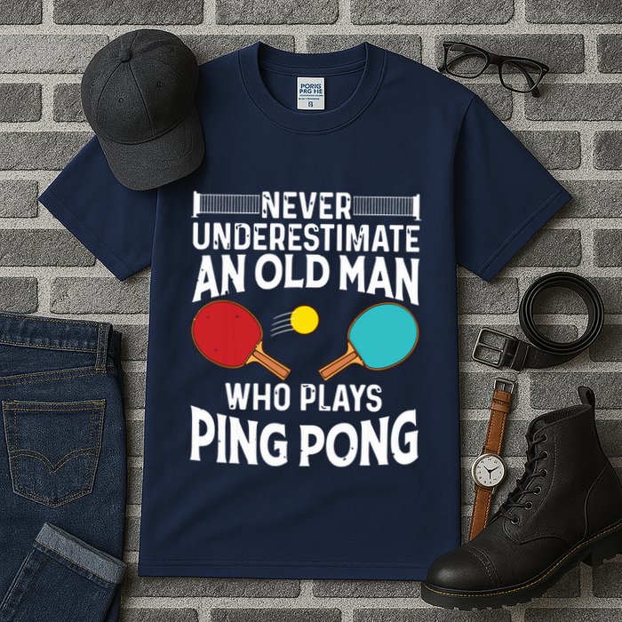 Funny Ping Pong Design Men Dad Grandpa Table Tennis Player Tall T-Shirt