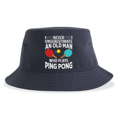 Funny Ping Pong Design Men Dad Grandpa Table Tennis Player Sustainable Bucket Hat