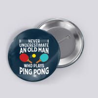Funny Ping Pong Design Men Dad Grandpa Table Tennis Player Button