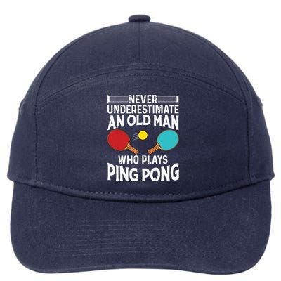 Funny Ping Pong Design Men Dad Grandpa Table Tennis Player 7-Panel Snapback Hat