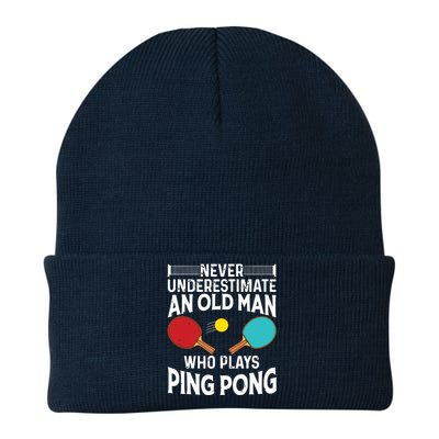 Funny Ping Pong Design Men Dad Grandpa Table Tennis Player Knit Cap Winter Beanie