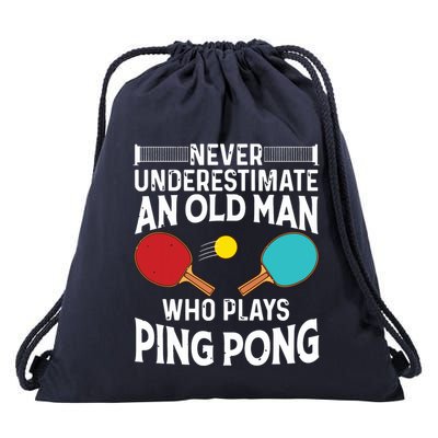 Funny Ping Pong Design Men Dad Grandpa Table Tennis Player Drawstring Bag