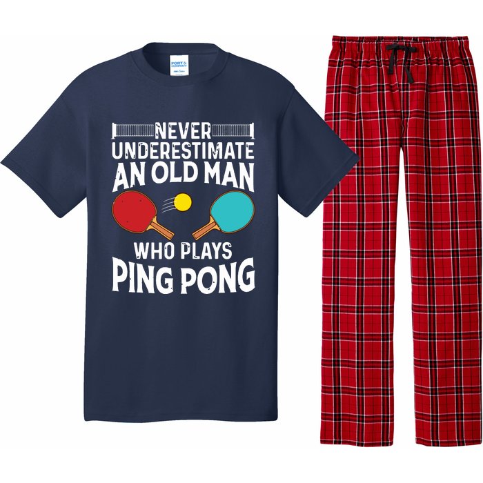 Funny Ping Pong Design Men Dad Grandpa Table Tennis Player Pajama Set