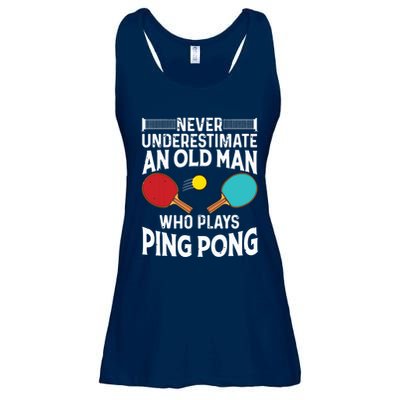 Funny Ping Pong Design Men Dad Grandpa Table Tennis Player Ladies Essential Flowy Tank