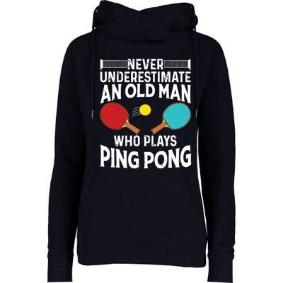 Funny Ping Pong Design Men Dad Grandpa Table Tennis Player Womens Funnel Neck Pullover Hood