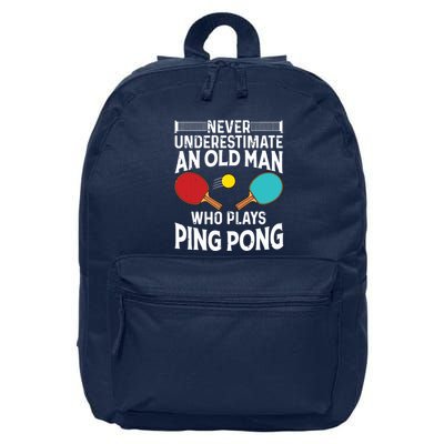 Funny Ping Pong Design Men Dad Grandpa Table Tennis Player 16 in Basic Backpack