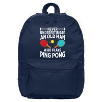 Funny Ping Pong Design Men Dad Grandpa Table Tennis Player 16 in Basic Backpack