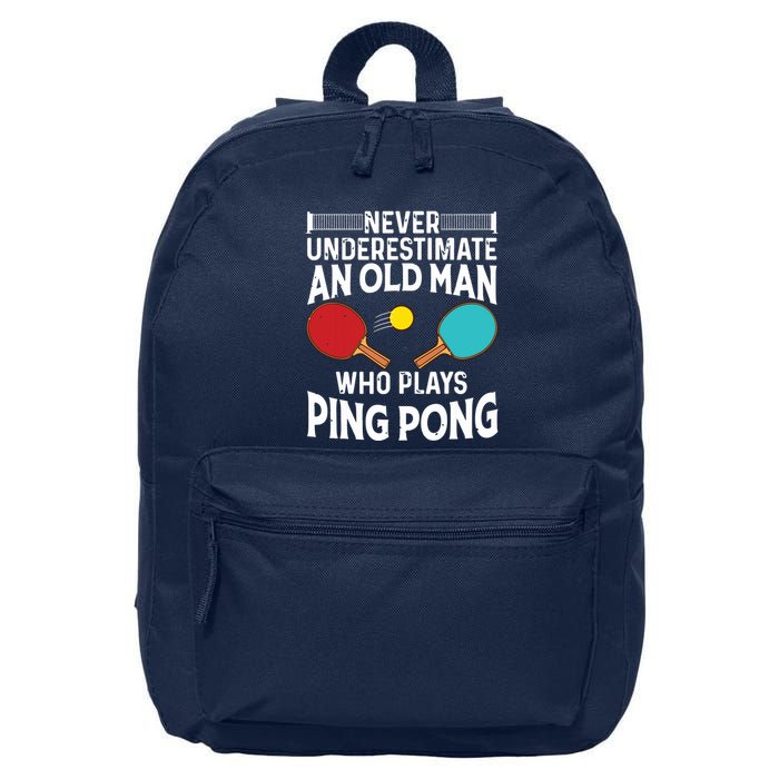 Funny Ping Pong Design Men Dad Grandpa Table Tennis Player 16 in Basic Backpack