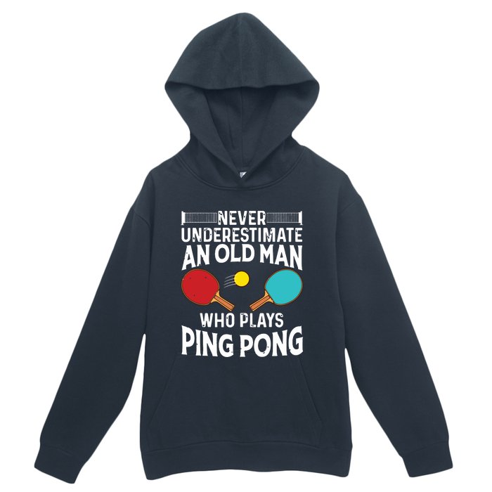 Funny Ping Pong Design Men Dad Grandpa Table Tennis Player Urban Pullover Hoodie