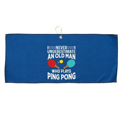 Funny Ping Pong Design Men Dad Grandpa Table Tennis Player Large Microfiber Waffle Golf Towel