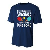 Funny Ping Pong Design Men Dad Grandpa Table Tennis Player Youth Performance Sprint T-Shirt