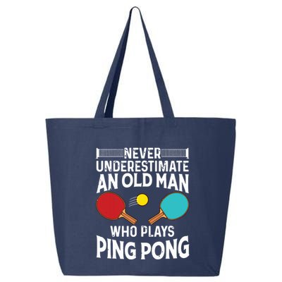 Funny Ping Pong Design Men Dad Grandpa Table Tennis Player 25L Jumbo Tote