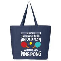 Funny Ping Pong Design Men Dad Grandpa Table Tennis Player 25L Jumbo Tote