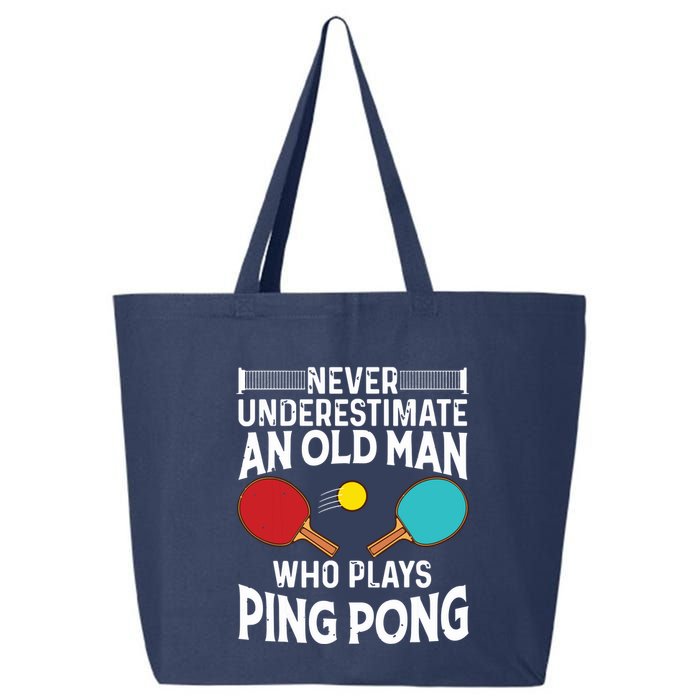 Funny Ping Pong Design Men Dad Grandpa Table Tennis Player 25L Jumbo Tote