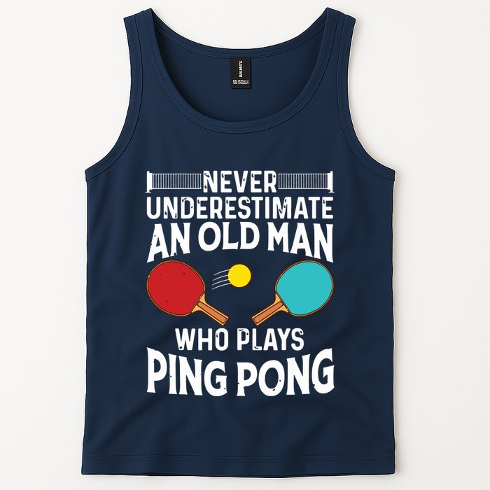 Funny Ping Pong Design Men Dad Grandpa Table Tennis Player Tank Top