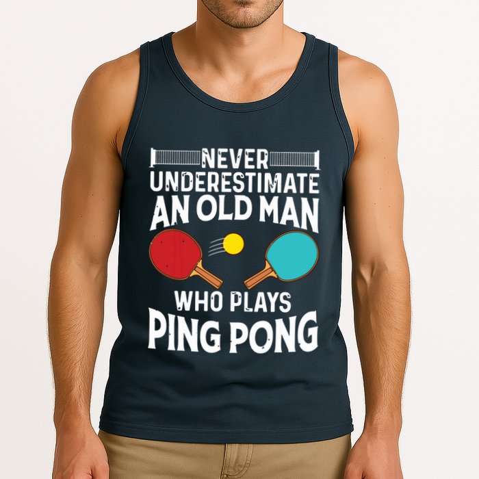 Funny Ping Pong Design Men Dad Grandpa Table Tennis Player Tank Top