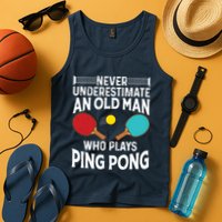 Funny Ping Pong Design Men Dad Grandpa Table Tennis Player Tank Top