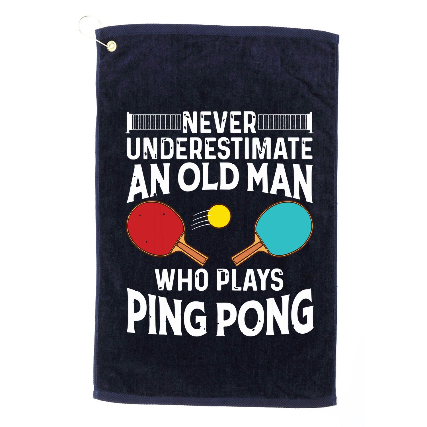 Funny Ping Pong Design Men Dad Grandpa Table Tennis Player Golf Towel