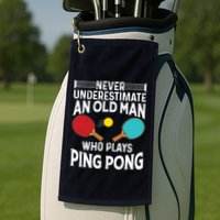 Funny Ping Pong Design Men Dad Grandpa Table Tennis Player Golf Towel