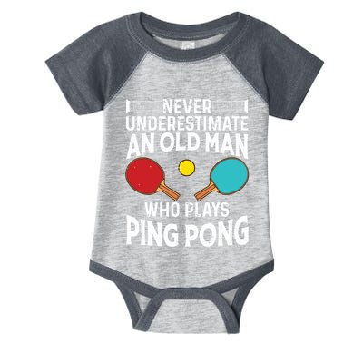 Funny Ping Pong Design Men Dad Grandpa Table Tennis Player Infant Baby Jersey Bodysuit