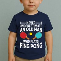Funny Ping Pong Design Men Dad Grandpa Table Tennis Player Toddler T-Shirt