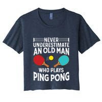 Funny Ping Pong Design Men Dad Grandpa Table Tennis Player Crop Top