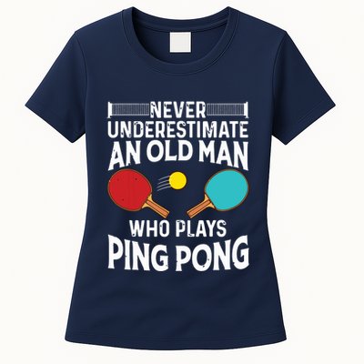 Funny Ping Pong Design Men Dad Grandpa Table Tennis Player Womens T-Shirt