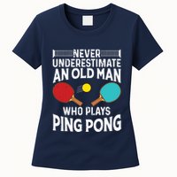 Funny Ping Pong Design Men Dad Grandpa Table Tennis Player Womens T-Shirt
