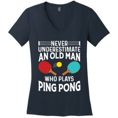 Funny Ping Pong Design Men Dad Grandpa Table Tennis Player Women's V-Neck T-Shirt