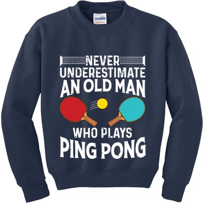 Funny Ping Pong Design Men Dad Grandpa Table Tennis Player Kids Sweatshirt