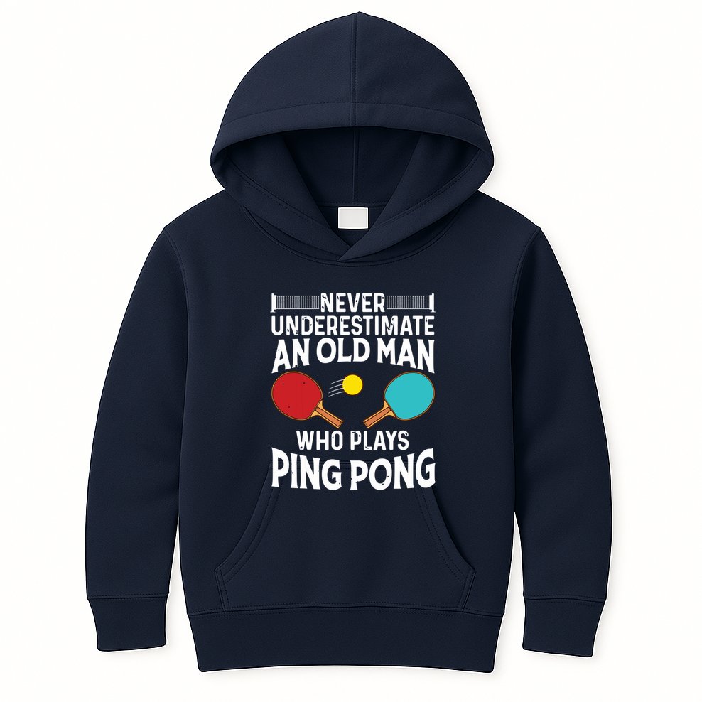 Funny Ping Pong Design Men Dad Grandpa Table Tennis Player Kids Hoodie