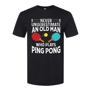 Funny Ping Pong Design Men Dad Grandpa Table Tennis Player Softstyle CVC T-Shirt