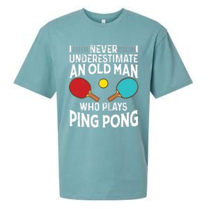 Funny Ping Pong Design Men Dad Grandpa Table Tennis Player Sueded Cloud Jersey T-Shirt