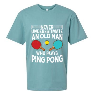 Funny Ping Pong Design Men Dad Grandpa Table Tennis Player Sueded Cloud Jersey T-Shirt