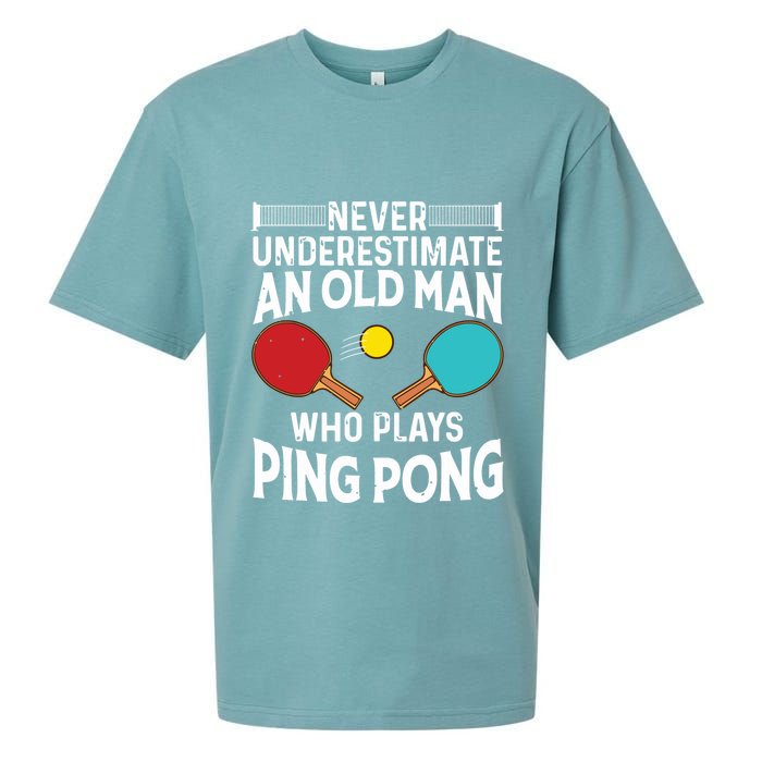 Funny Ping Pong Design Men Dad Grandpa Table Tennis Player Sueded Cloud Jersey T-Shirt