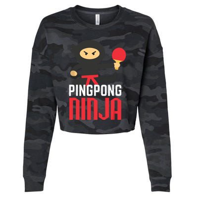 Funny Ping Pong Ninja Shirts Table Tennis Cropped Pullover Crew