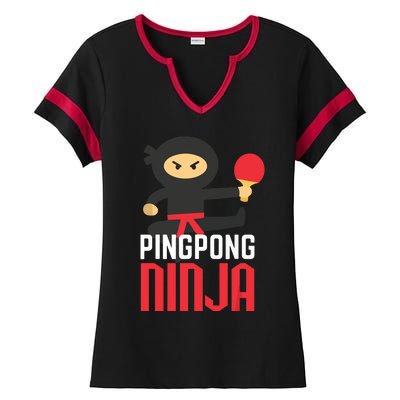 Funny Ping Pong Ninja Shirts Table Tennis Ladies Halftime Notch Neck Tee