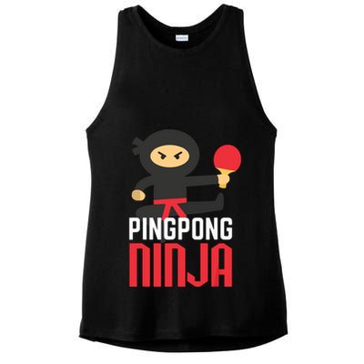 Funny Ping Pong Ninja Shirts Table Tennis Ladies PosiCharge Tri-Blend Wicking Tank