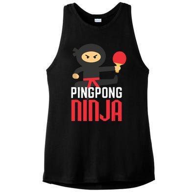 Funny Ping Pong Ninja Shirts Table Tennis Ladies PosiCharge Tri-Blend Wicking Tank