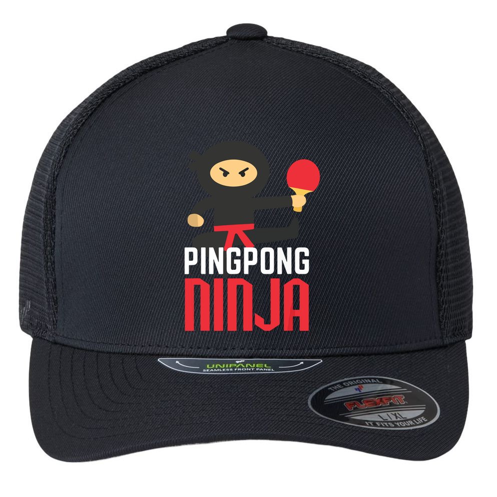 Funny Ping Pong Ninja Shirts Table Tennis Flexfit Unipanel Trucker Cap
