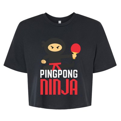 Funny Ping Pong Ninja Shirts Table Tennis Bella+Canvas Jersey Crop Tee