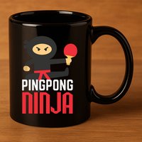 Funny Ping Pong Ninja Shirts Table Tennis 11oz C Handle Ceramic Mug