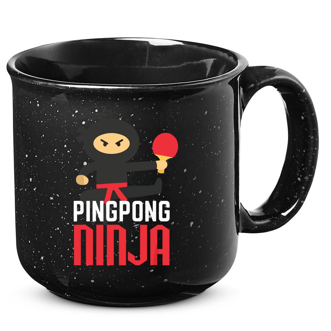 Funny Ping Pong Ninja Shirts Table Tennis 15oz Campfire Ceramic Mug