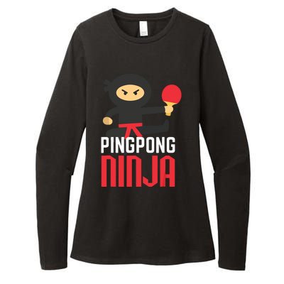 Funny Ping Pong Ninja Shirts Table Tennis Womens CVC Long Sleeve Shirt