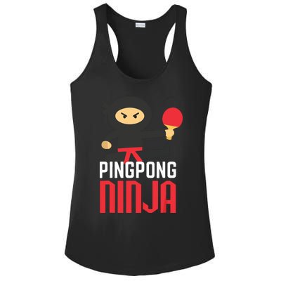 Funny Ping Pong Ninja Shirts Table Tennis Ladies PosiCharge Competitor Racerback Tank