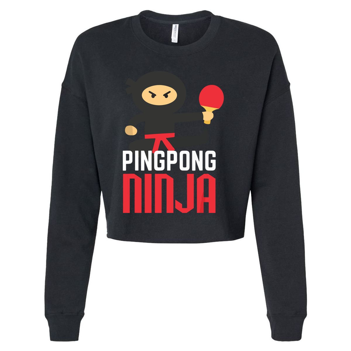 Funny Ping Pong Ninja Shirts Table Tennis Cropped Pullover Crew