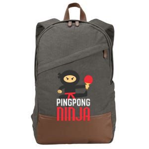 Funny Ping Pong Ninja Shirts Table Tennis Cotton Canvas Backpack