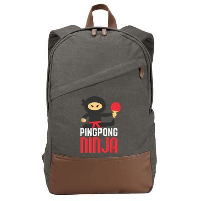 Funny Ping Pong Ninja Shirts Table Tennis Cotton Canvas Backpack