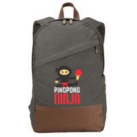 Funny Ping Pong Ninja Shirts Table Tennis Cotton Canvas Backpack